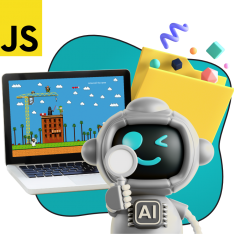Язык программирования JavaScript + AI. Проектное обучение + геймификация + AI-помощники - КИБЕРшкола программирования для детей, компьютерные курсы для школьников, начинающих и подростков - KIBERone г. Иркутск